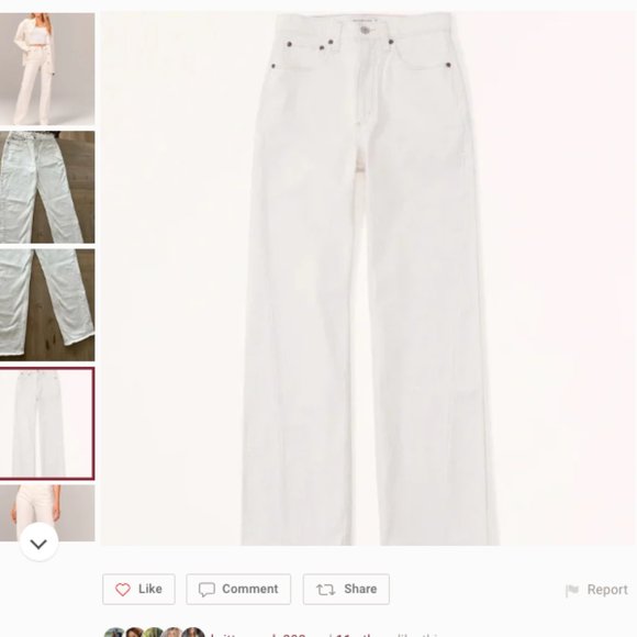 Abercrombie Curve Love High Rise 90s Relaxed Jean - 33 Cream - Picture 2 of 7